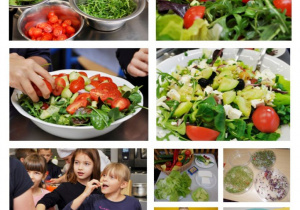 Warzywa i zioła są bardzo smaczne i zdrowe. Wykorzystujemy je na warsztatach kulinarnych do sałatek i kanapek.