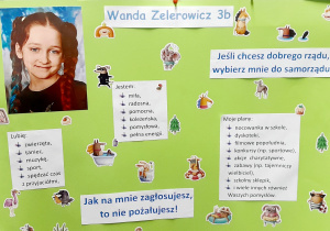 plakat wyborczy kandydata do samorządu szkolnego